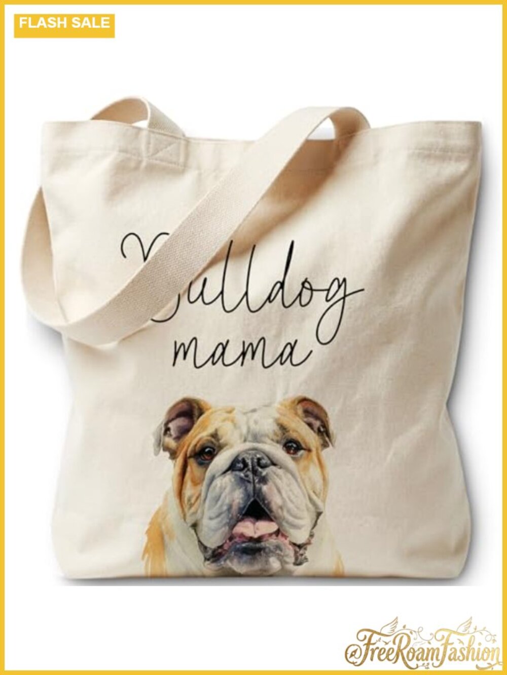 Canvas Tote Bag Dog Mama Reusable Shopper for Women